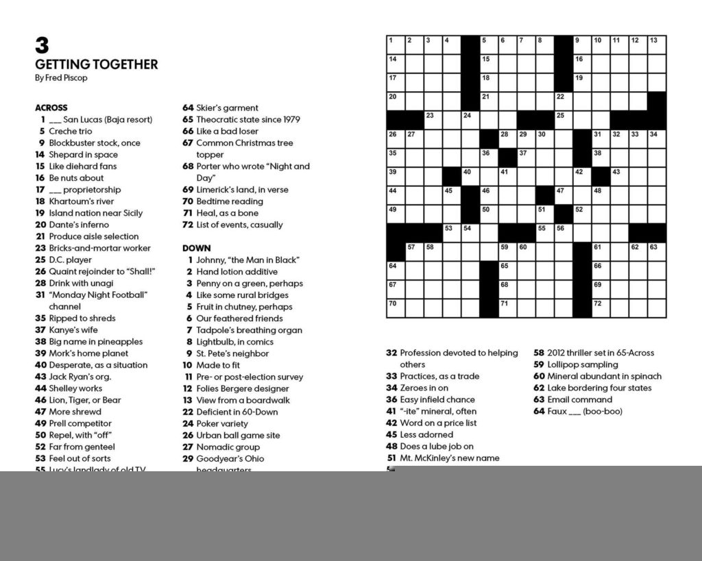 Eugene Sheffer Printable Crossword Puzzle For Today Printable Templates