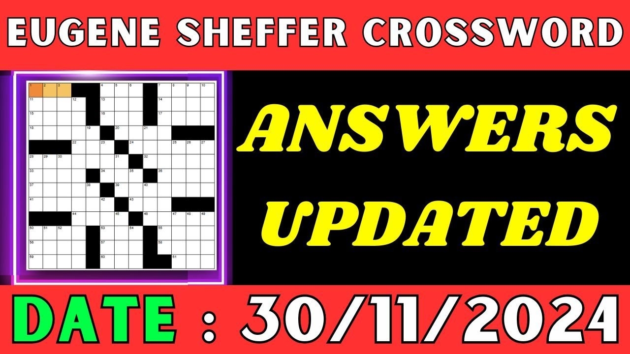 Eugene Sheffer Printable Crossword Puzzles FREE Printable
