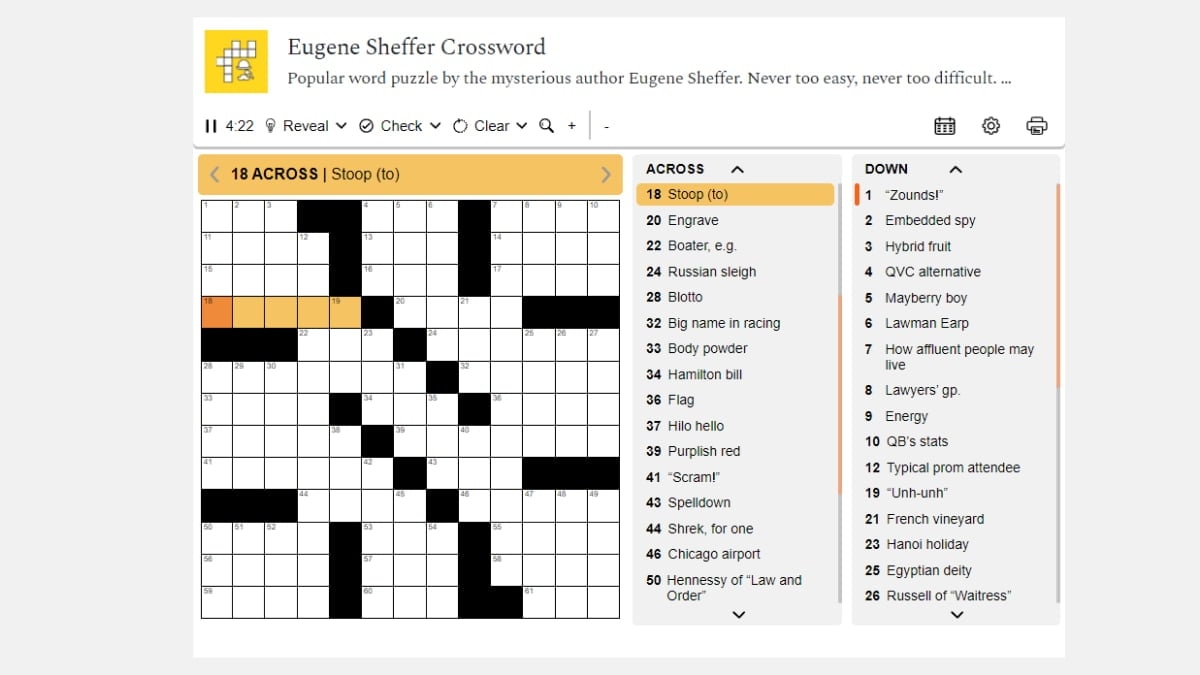 eugene sheffer crossword puzzles