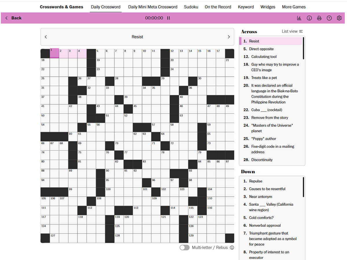Evan Birnholz Printable Crossword Puzzles New York Crossword Puzzle