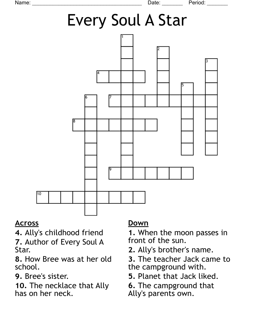 Every Soul A Star Crossword WordMint