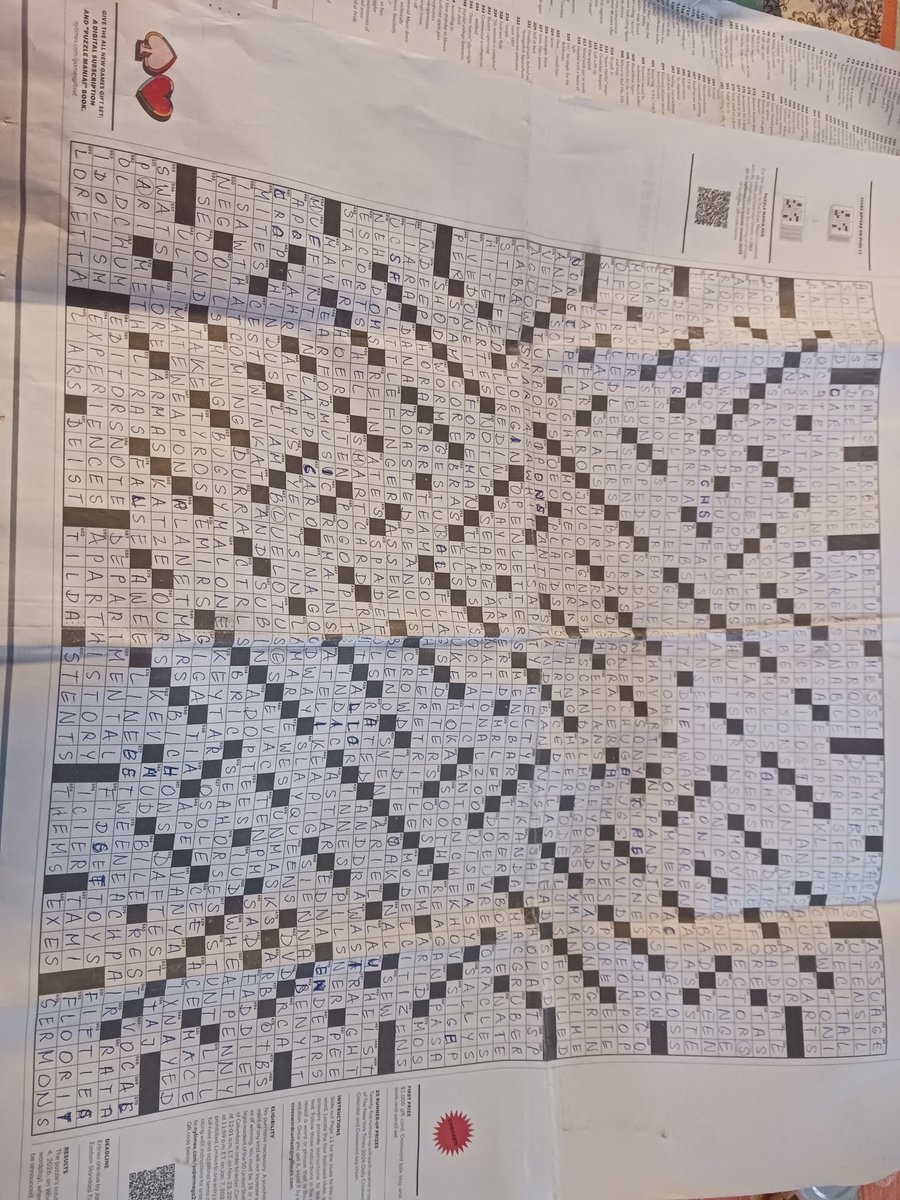 Every Year I Do The Super Mega crossword With 600 Clues It Is Always A Lot Of Fun Even If It Keeps Me Slightly Distracted From My Usual Stead Diet Of crosswords 