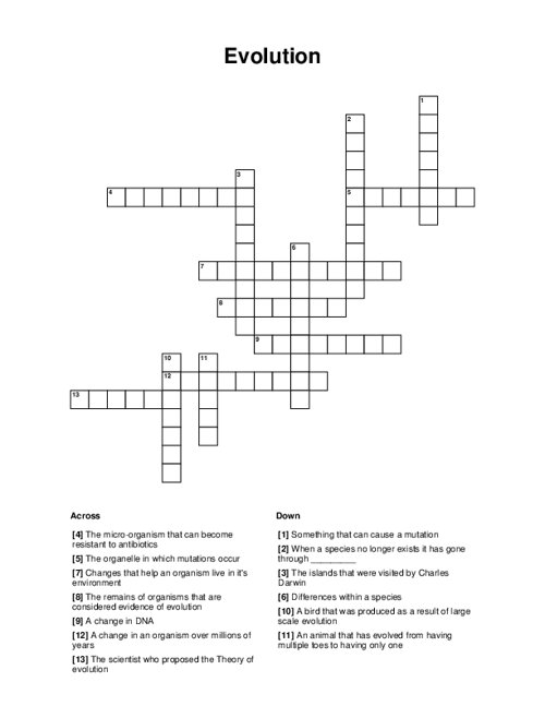 crossword puzzle evolution crossword puzzle evolution
