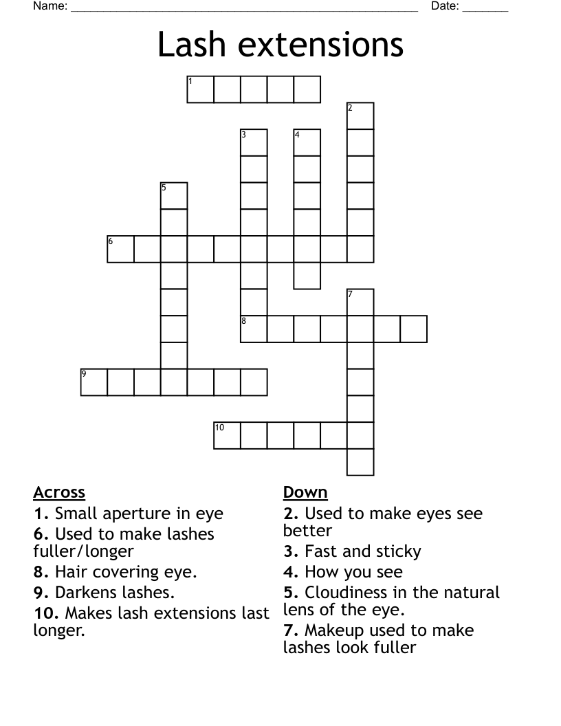 Eyelashes Crossword Body Parts Crossword With Hand Eye Shoulder Vector Eyelashes Crossword Body Parts Crossword With Hand Eye Shoulder Vector