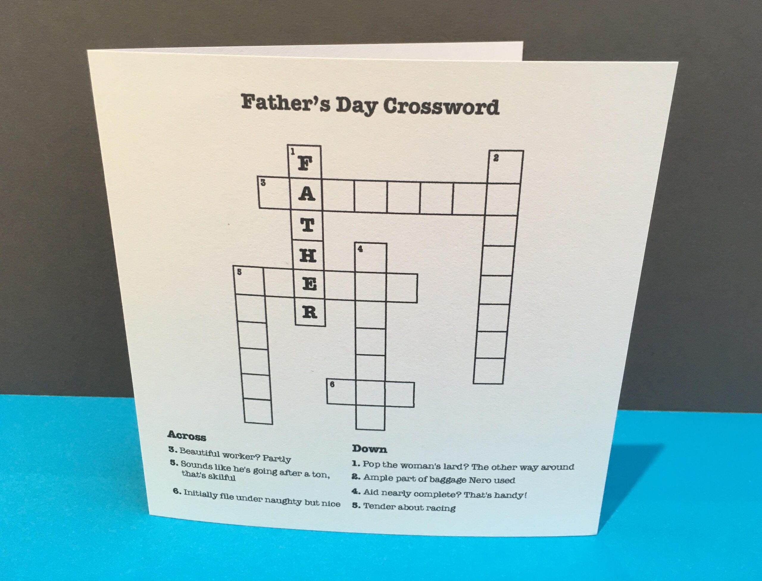 Father s Day Card Crossword Cryptic Crossword Crossword Puzzle Paper Handmade Greeting Card Card For Dad Etsy Sweden