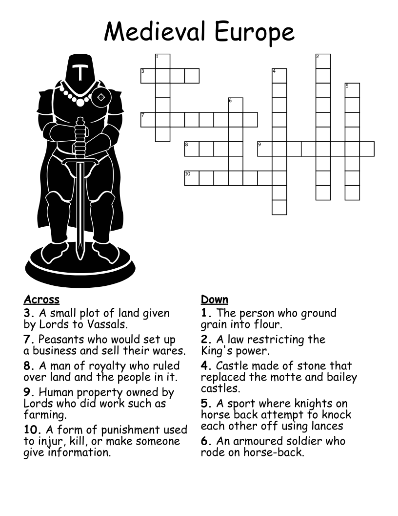 Feudal System Crossword WordMint