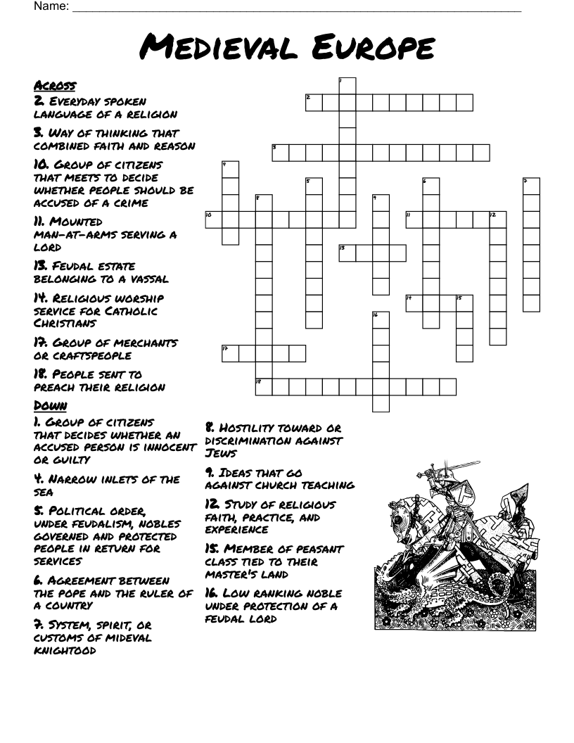 Feudal System Crossword WordMint