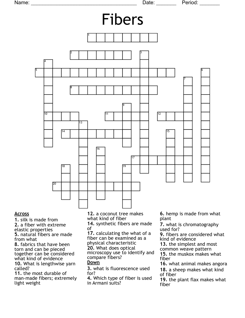 Fibers Crossword WordMint
