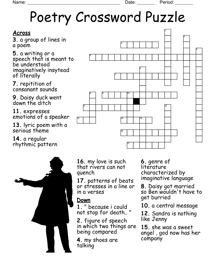 Figurative Language Crossword Puzzle WordMint