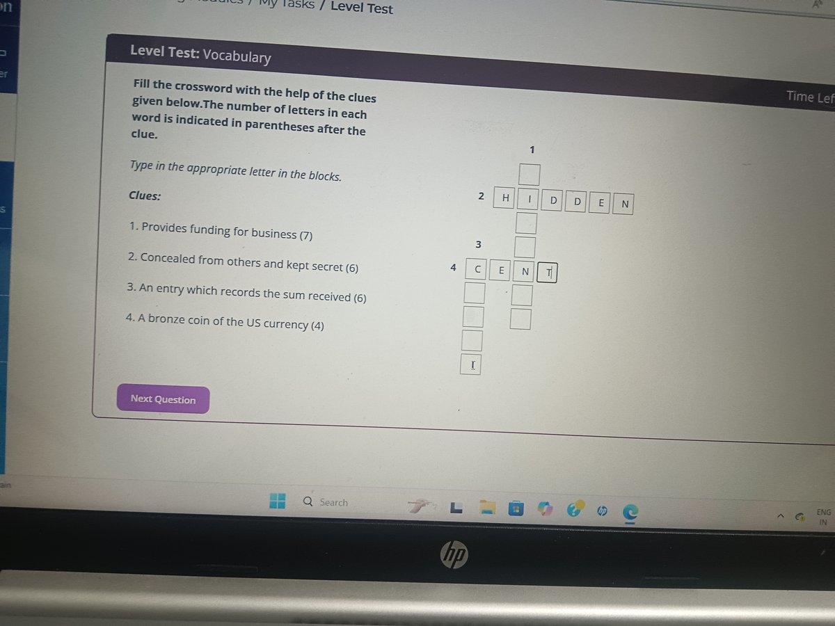 Fill The Crossword With The Help Of The Clues Given Below The Number Of Fill The Crossword With The Help Of The Clues Given Below The Number Of