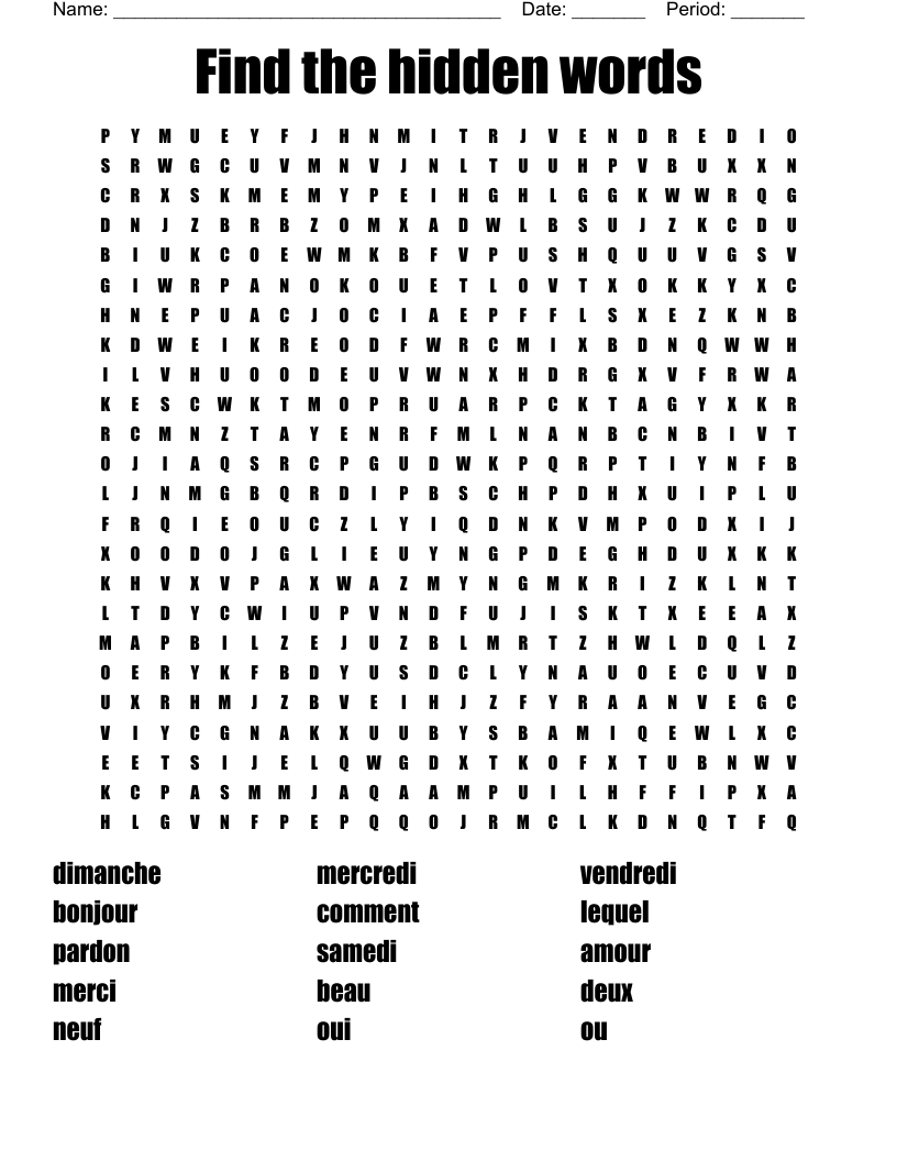 Find The Hidden Words Word Search WordMint Find The Hidden Words Word Search WordMint