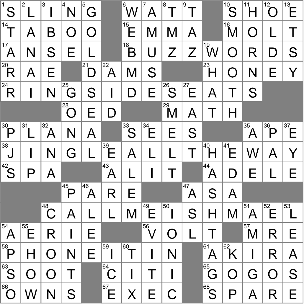First Course Of Action Crossword Clue Archives LAXCrossword