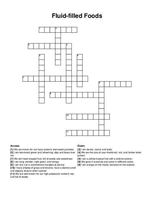 blood fluid crossword puzzle clue