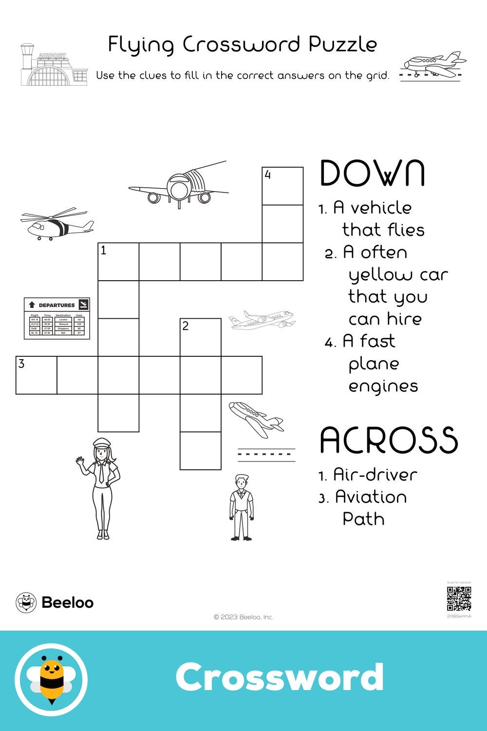 Flying Crossword Puzzle Crossword Crossword Puzzle Puzzles For Kids