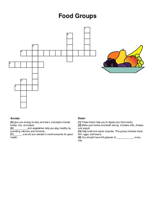 Food Crossword Puzzle