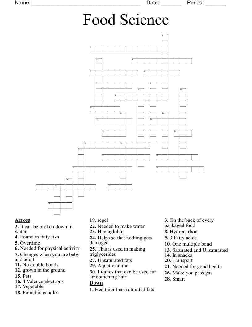 food fishes crossword
