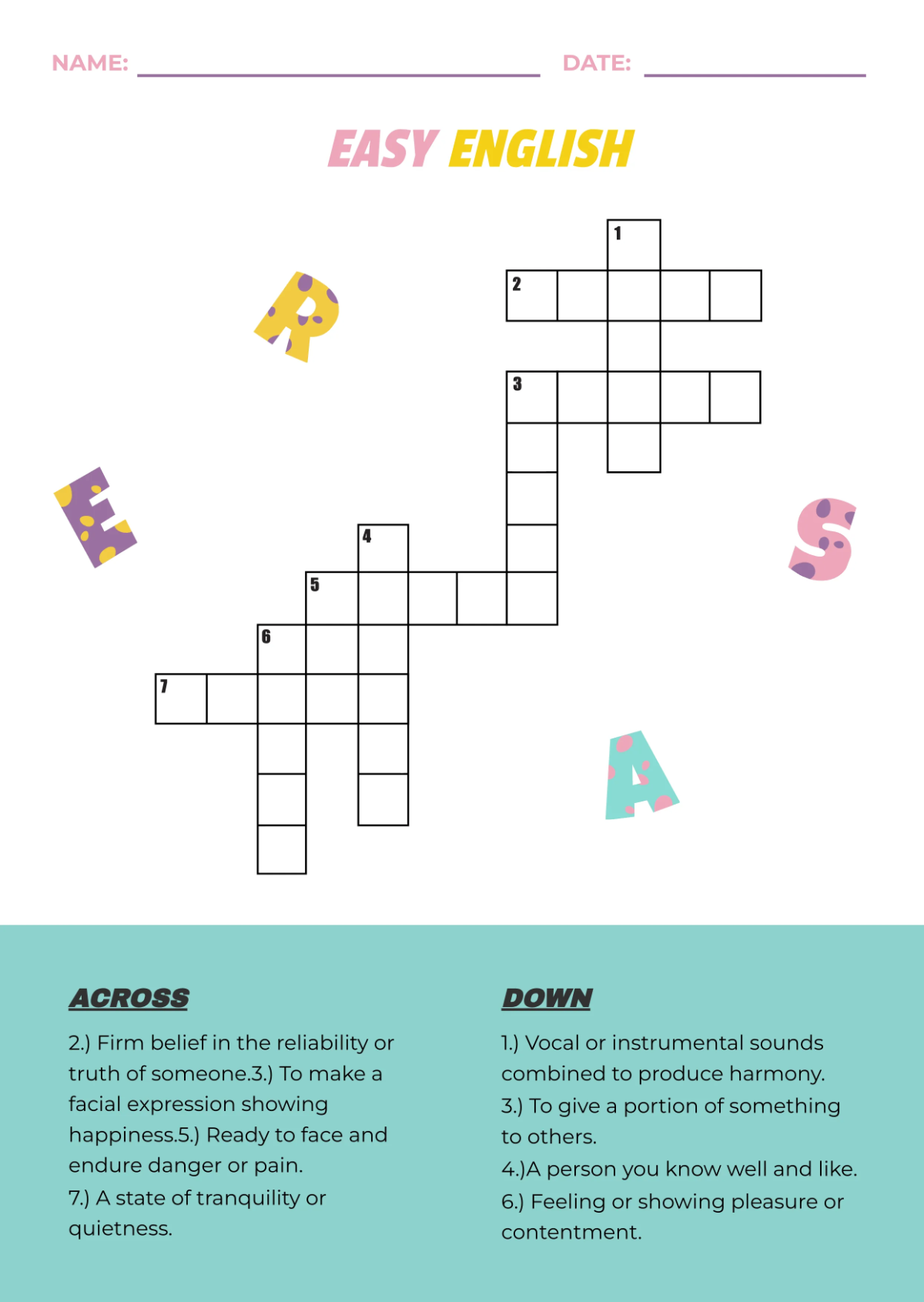 Free Mini Crossword Puzzle Template To Edit Online