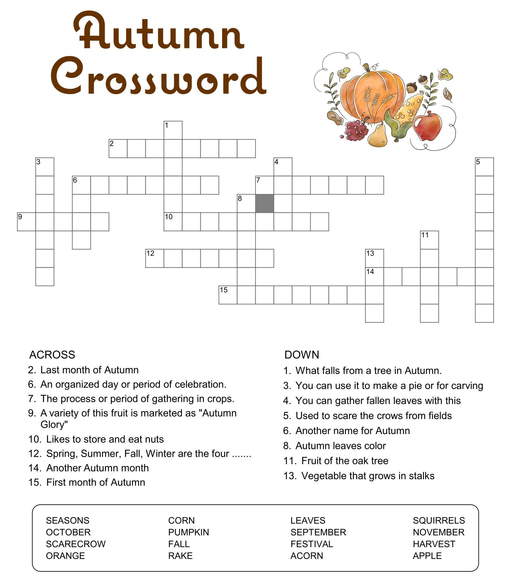 Free Printable Crosswords With Answers Fun Puzzles Printables For 