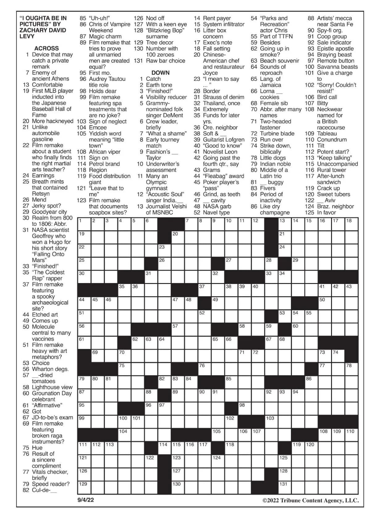 la times sunday crossword puzzle answers