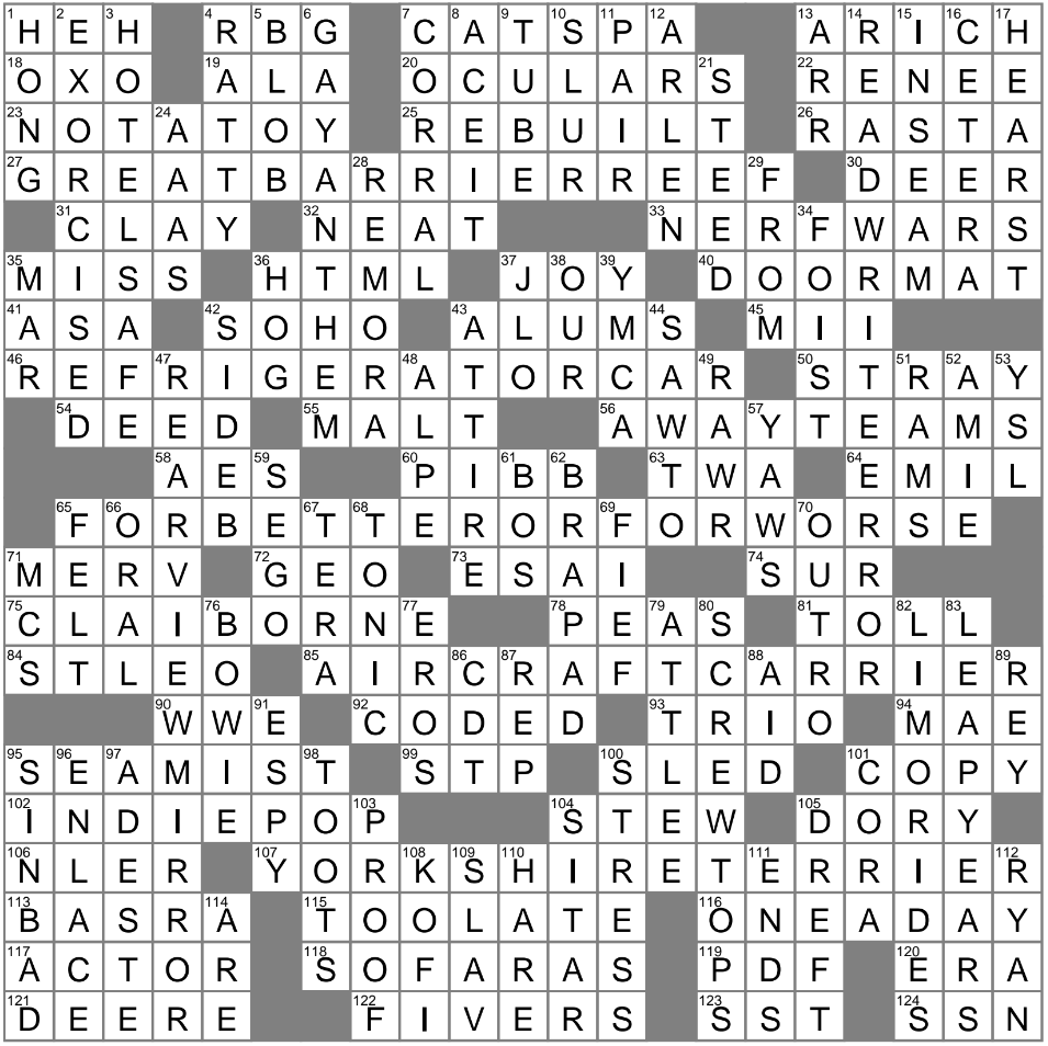 Free Printable LA Times Crossword Puzzle Answers Printables For 