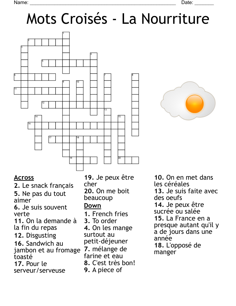 French Crossword WordMint French Crossword WordMint