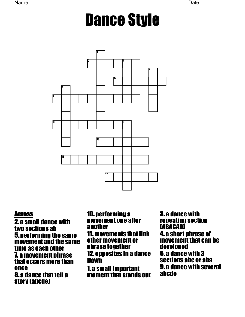 French Folk Dance Crossword Prntbl concejomunicipaldechinu gov co