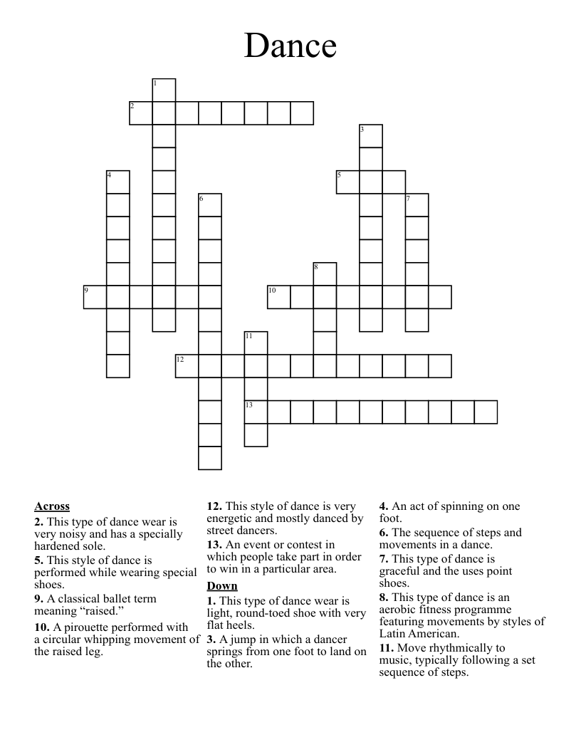 French Folk Dance Crossword Prntbl concejomunicipaldechinu gov co