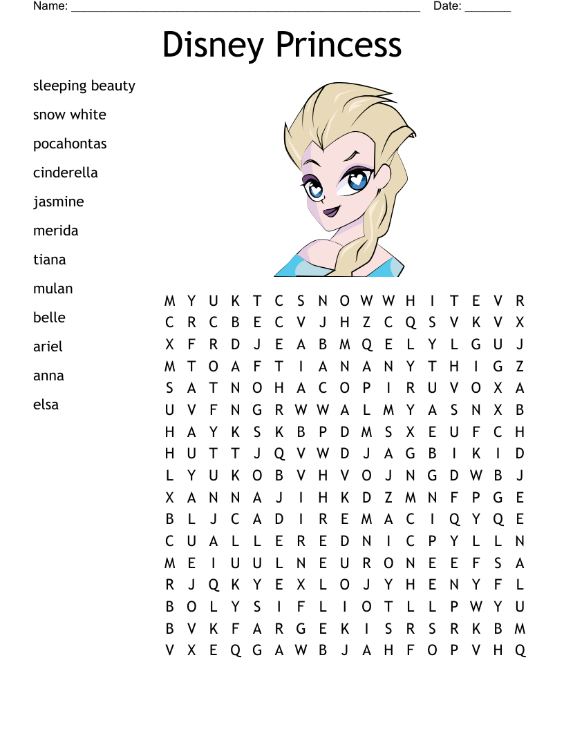 Frozen Crossword Puzzle WordMint