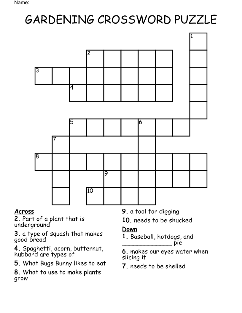 garden tool crossword puzzle clue