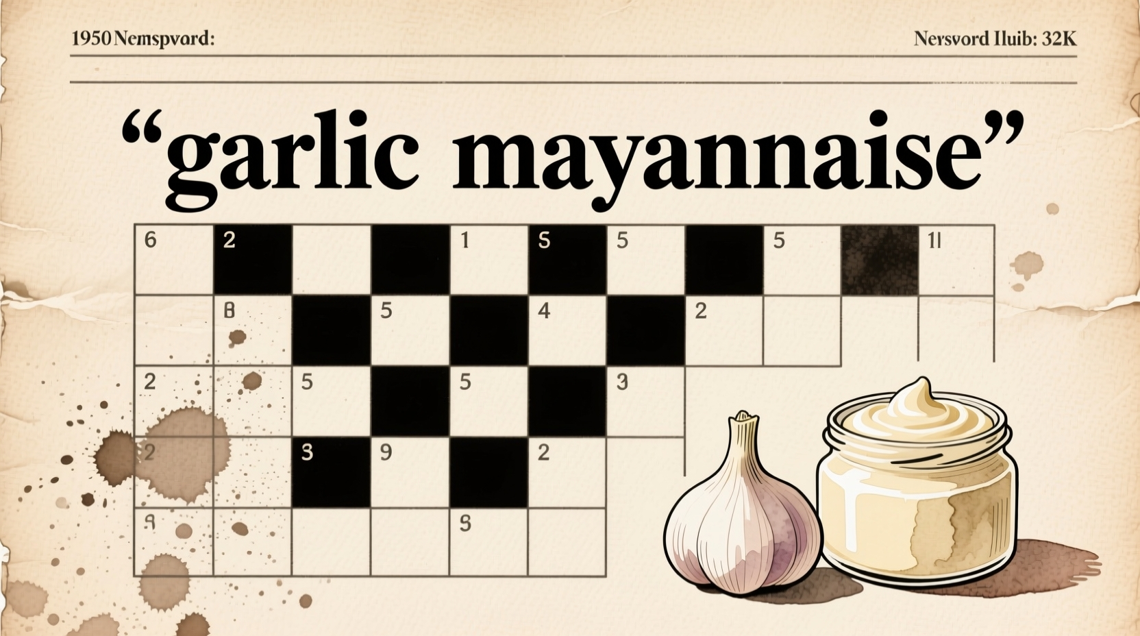 Garlic Mayonnaise Crossword Clue The Answer Is AIOLI