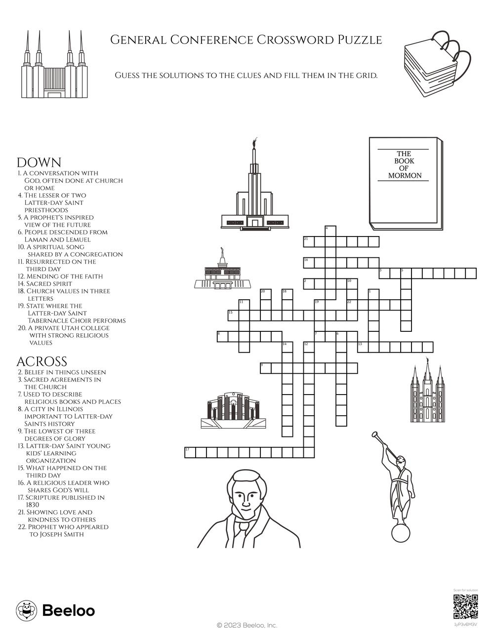 utah city crossword puzzle clue