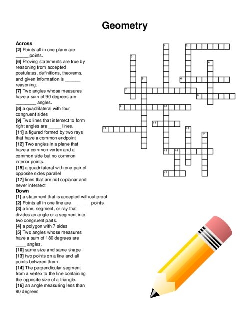 Geometry Crossword Puzzle
