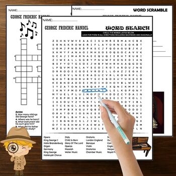 George Frideric Handel Biography Composer Study PUZZLE Wordsearch 