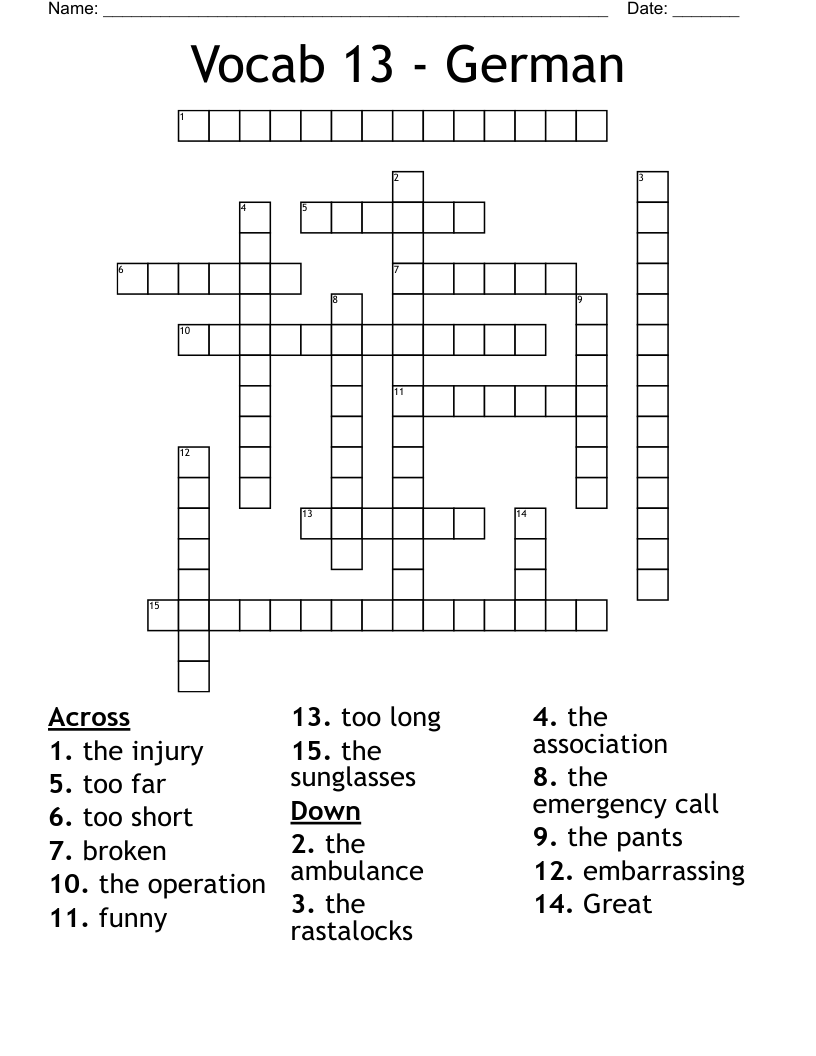 German Article Crossword Clue 3 Letters