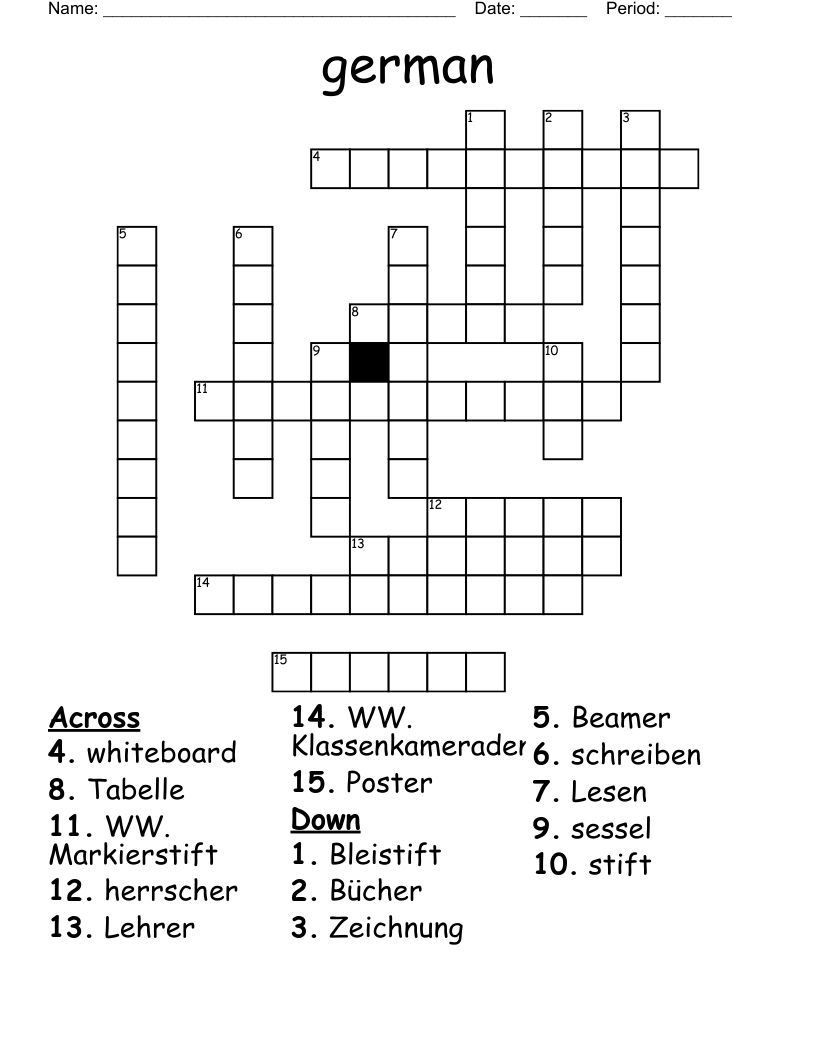 German Crossword WordMint