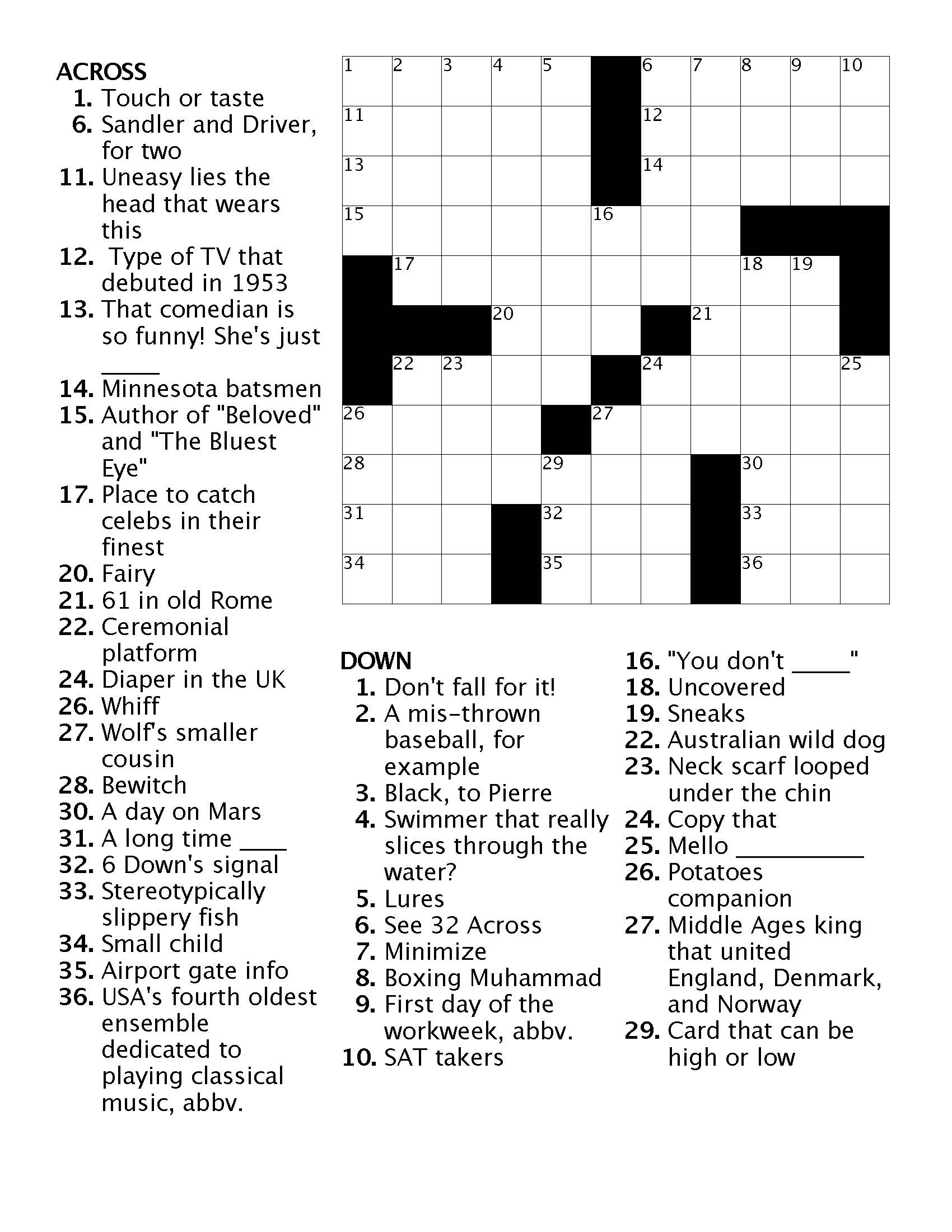 Get Free Crossword Puzzles PDF Printable Now Printables For Everyone