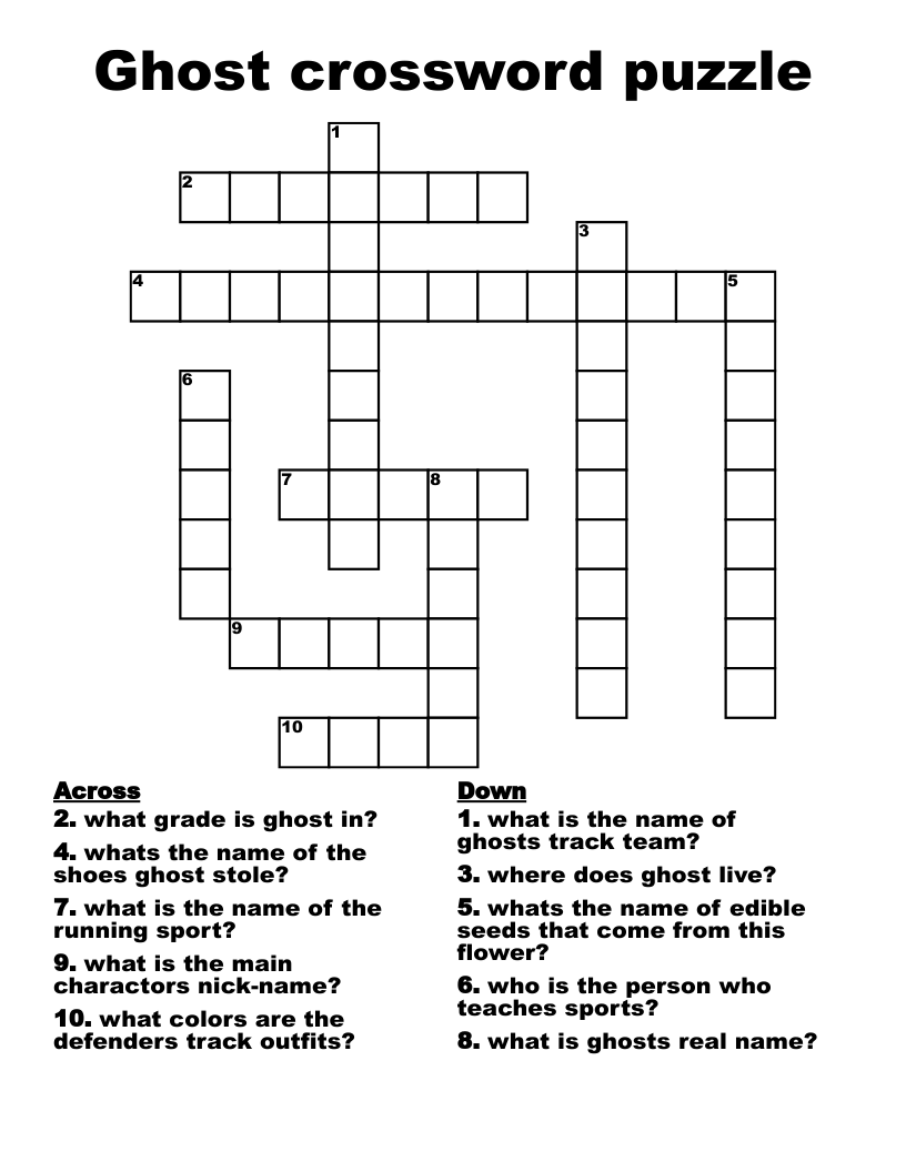 Ghost Crossword Puzzle WordMint