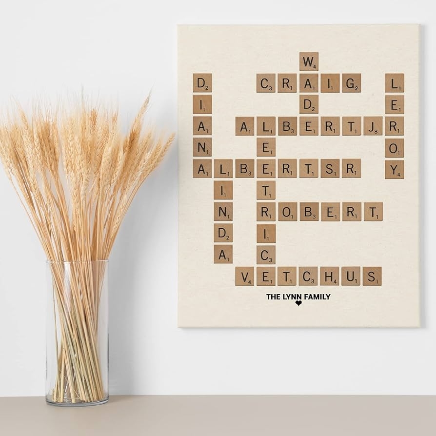 Gifts For Grandma Scrabble Name Canvas Wall Art Canvas More Custom Crossword Clue