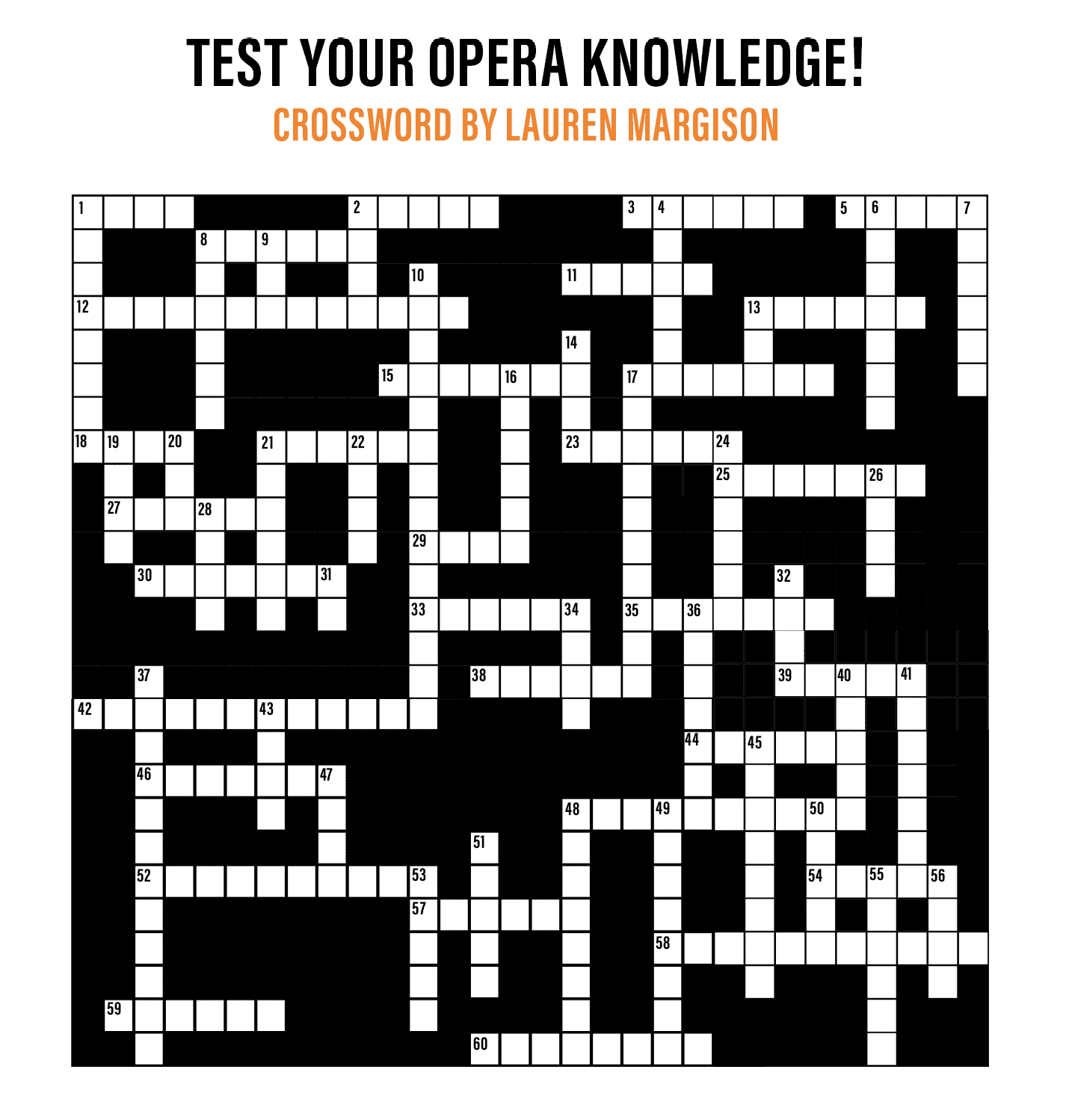 Give Your Opera Knowledge A Test Complete Our Crossword Puzzle Opera Canada