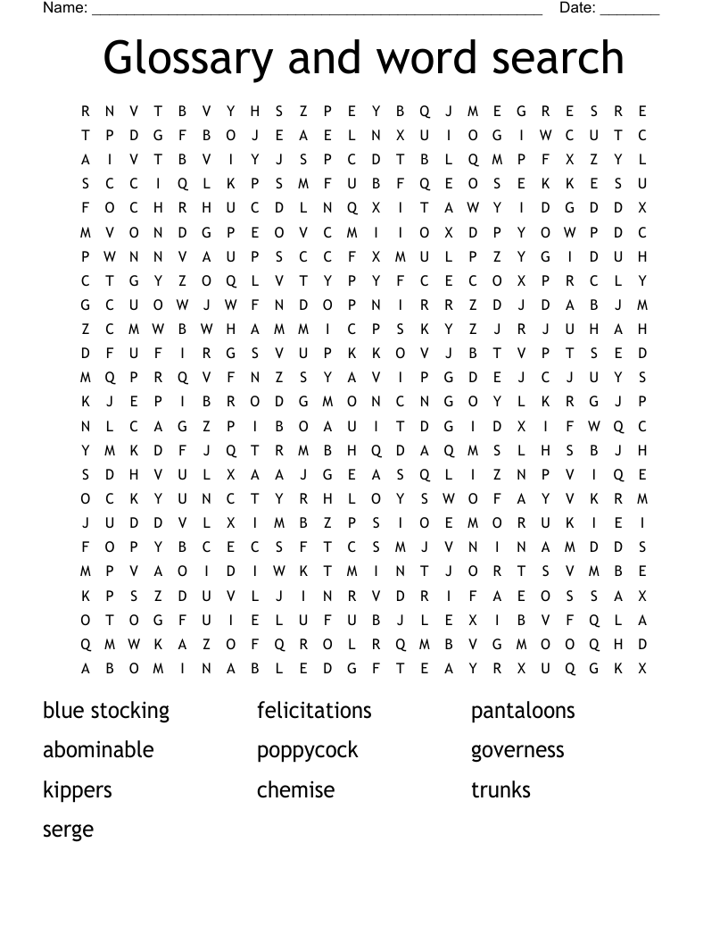 Glossary And Word Search WordMint
