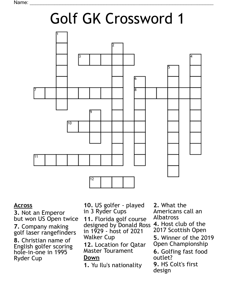 Golf Hole In Ones Nyt Crossword