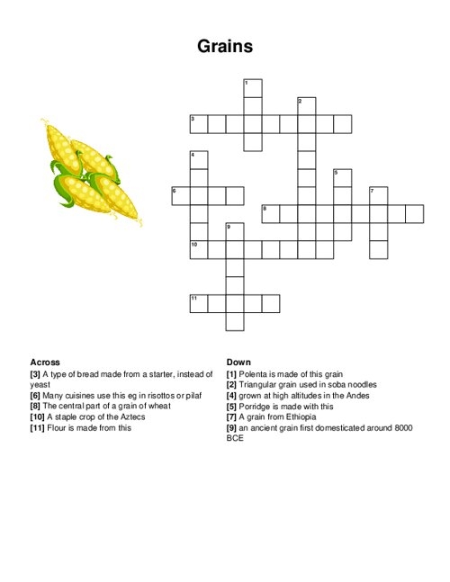 Grains Crossword Puzzle