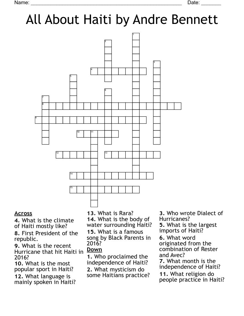 Haiti Crossword WordMint