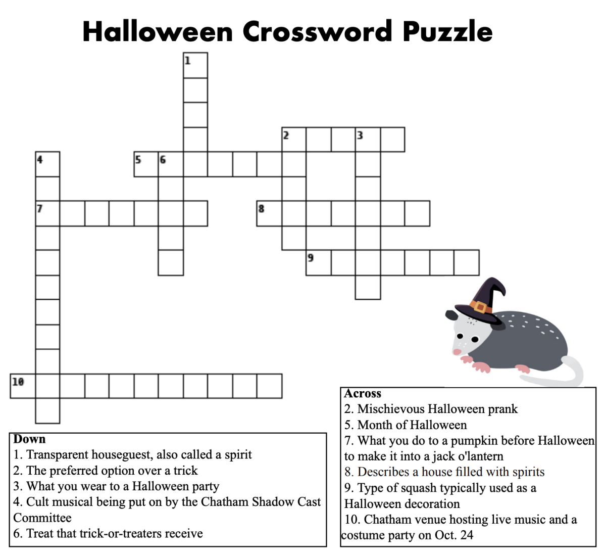 Halloween Crossword Puzzle Media Communiqu Halloween Crossword Puzzle Media Communiqu