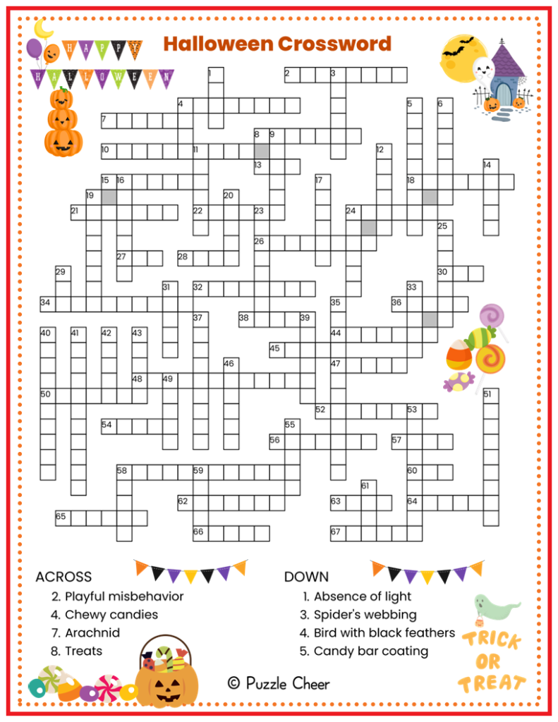 Halloween Crossword Puzzle Printable Mom Printable