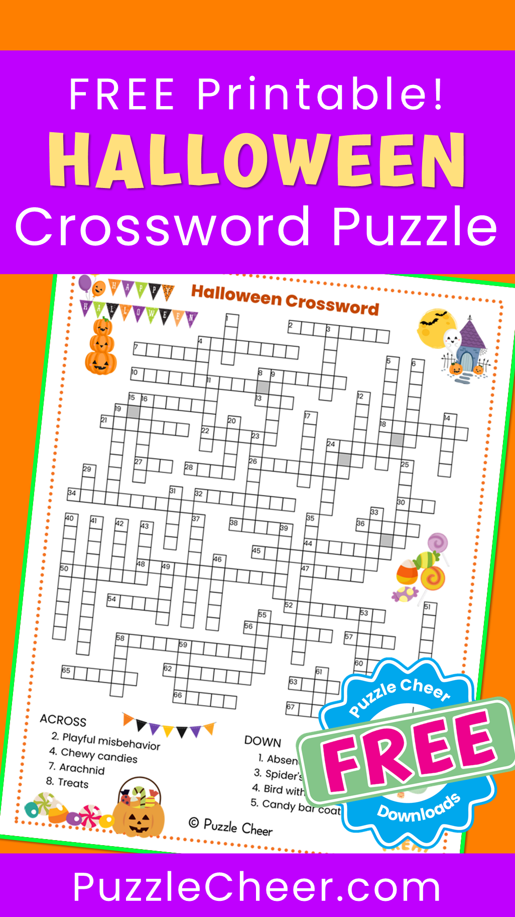 Halloween Crossword Puzzle Puzzle Cheer