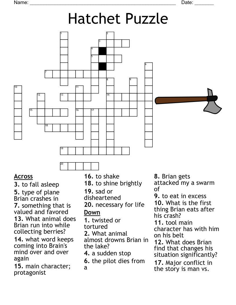 Hatchet Puzzle Crossword WordMint