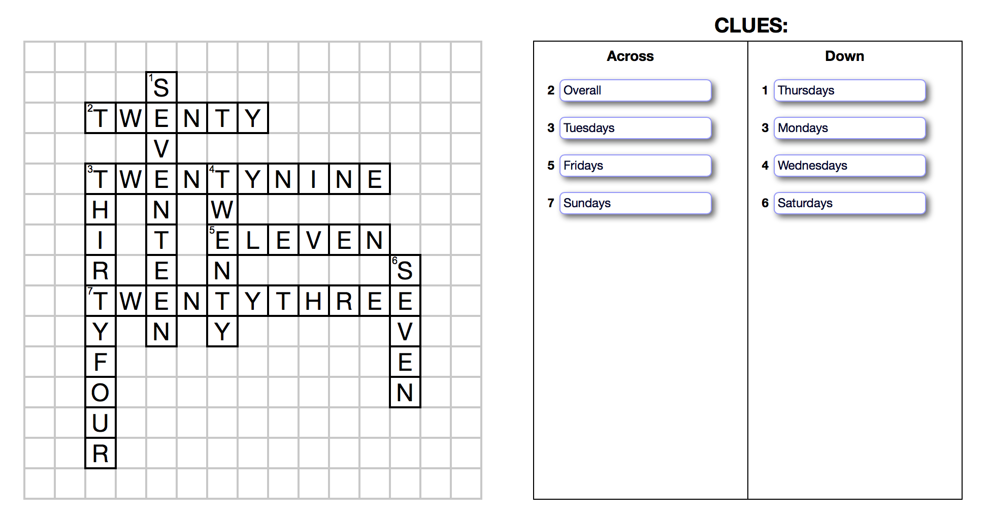 How I Created A Crossword Puzzle Using Set Actions Lindsey Poulter