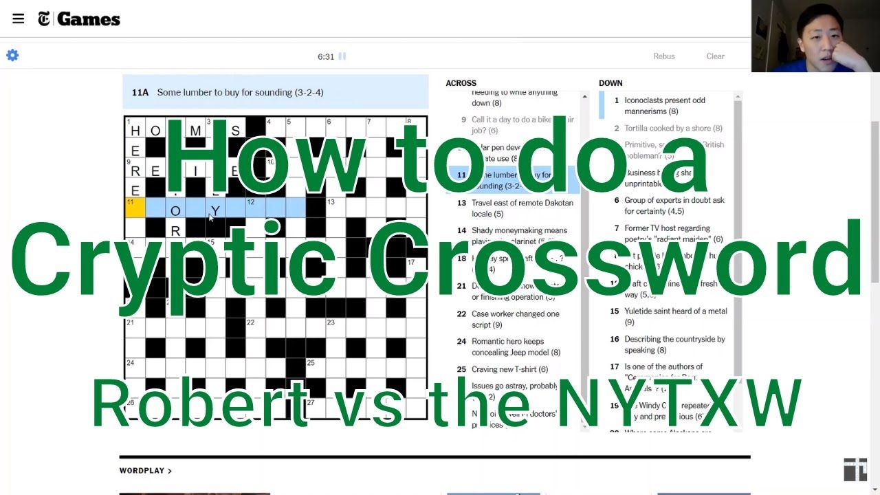 How To Do A Cryptic Crossword 12 27 20 NYT Cryptic Crossword YouTube