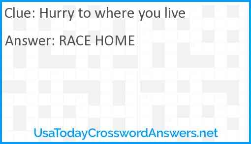 hurry crossword puzzle clue